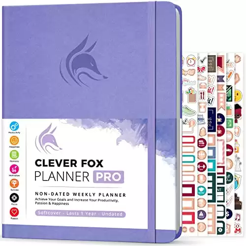 Clever Fox Planner PRO – Weekly & Monthly Life Planner to Increase Productivity, Time Management and Hit Your Goals – Organizer, Gratitude Journal – Undated, 1 Year – Softcover, 8.5x11″ ...
